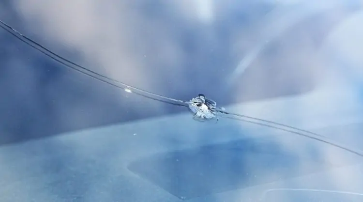 Windshield With Large Crack