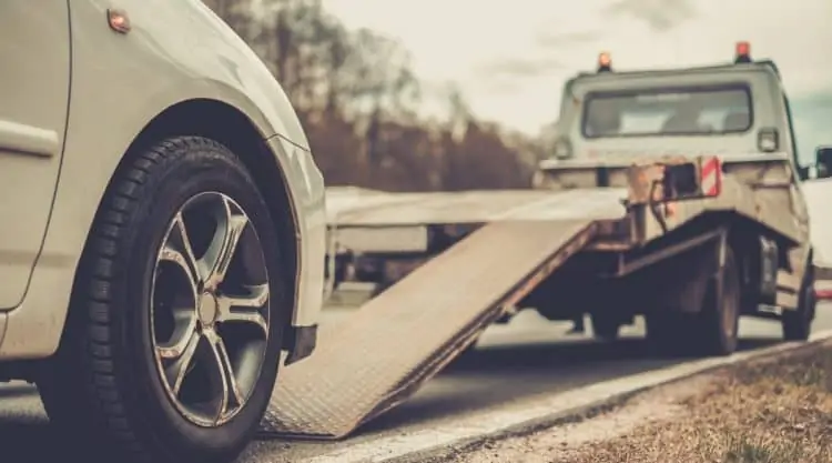 Car Getting Towed After Stalling