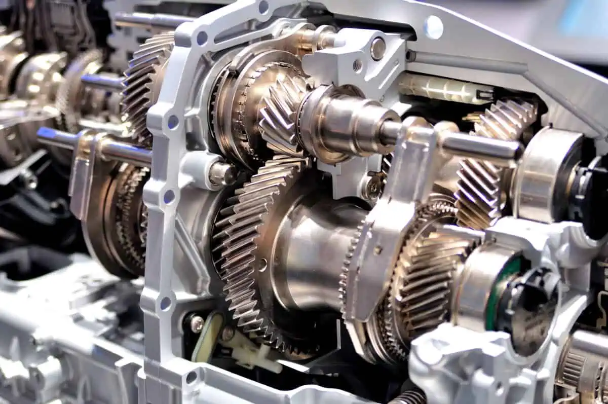 cross section of a car engine transmission