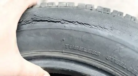 Older Cracked Car Tire