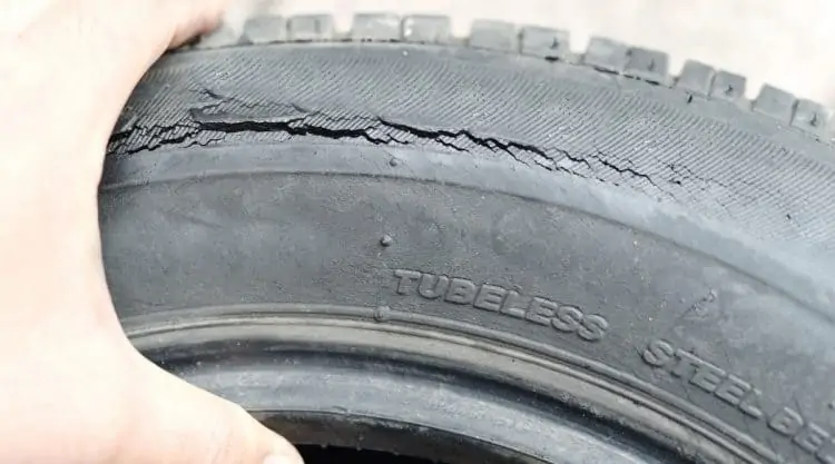 Older Cracked Car Tire