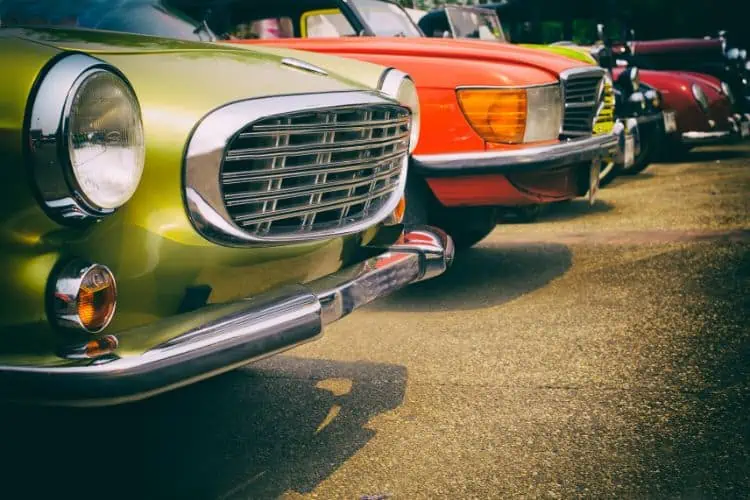 Row of classic cars